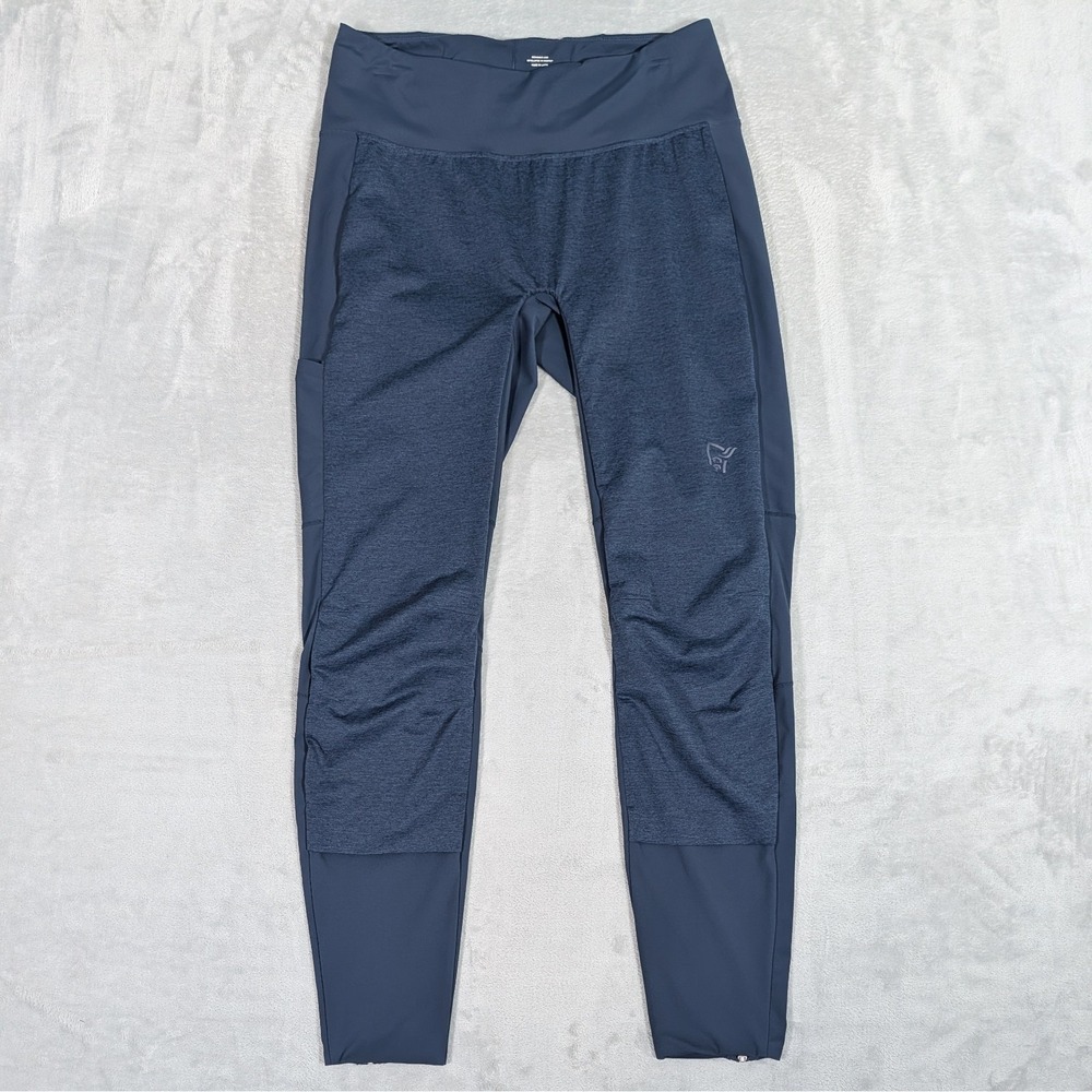 Norrona Wind Tights Womens L Indigo Night Blue Hiking Trekking Pants 5242-21